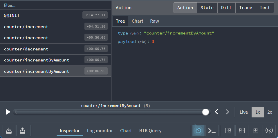 Redux DevTools：完成点击按钮