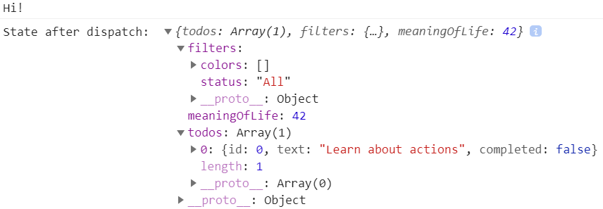 meaningOfLife store enhancer 日志